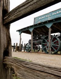 Exterior of samuel farm outpost farm stand with old west decor